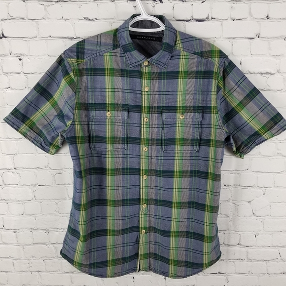 SEAN JEAN | plaid short sleeve button down shirt - Picture 2 of 7